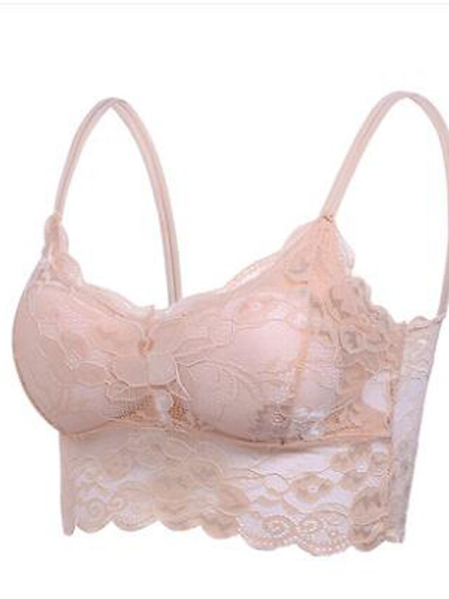  Women's Cut Out Wireless 3/4 Cup Bras Solid Colored Daily Going out White Black Blushing Pink