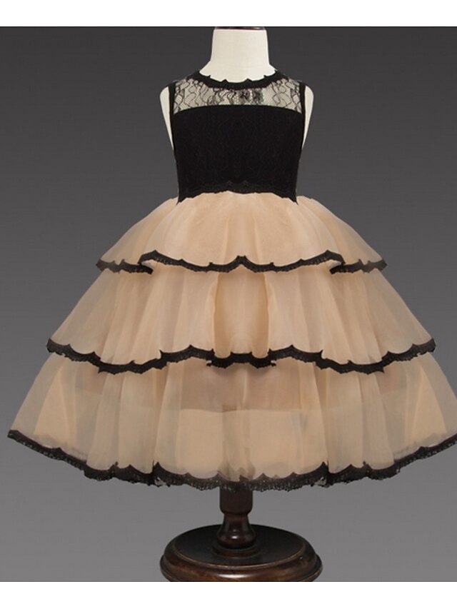  女子 ノースリーブ ソリッド 3D プリントされたグラフィック ドレス ベーシック ドレス 子供