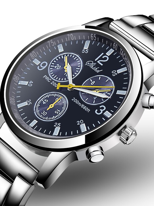  Men's Dress Watch Aviation Watch Analog Quartz Fashion Fake Three Eyes Six Needles Casual Watch / One Year / Stainless Steel