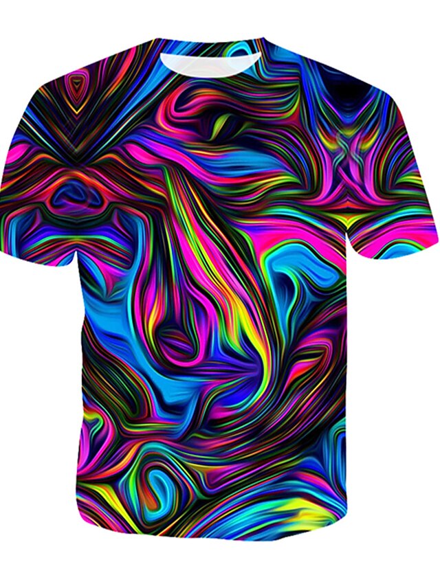 Men's Tee T shirt Shirt 3D Print Graphic Abstract Round Neck Daily ...