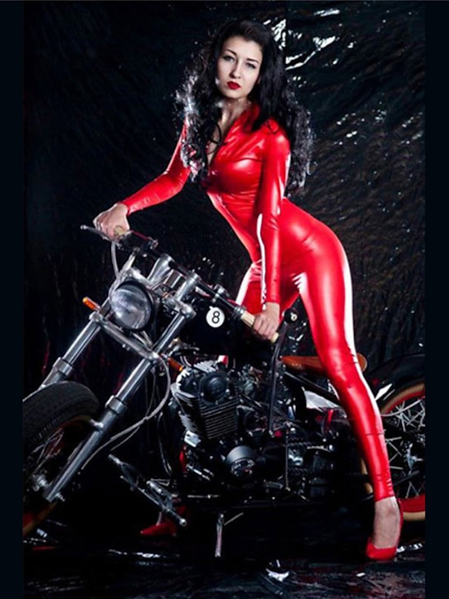  Zentai-Pakken Cosplay kostuum Catsuit Motorfiets meisje Volwassenen tekonahka Latex Cosplaykostuums Gympakken Dames Effen Halloween Carnaval / Huidskostuum