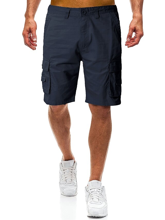 Men's Basic Shorts / Cargo Pants - Solid Colored Black Army Green Blue 28 29 30