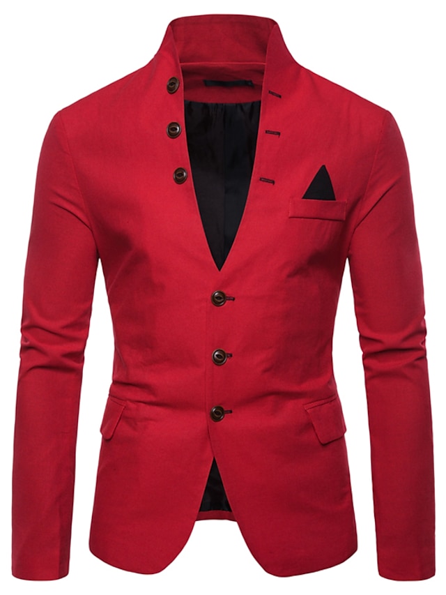  blazer masculino slim cor sólida preto branco vermelho 2024
