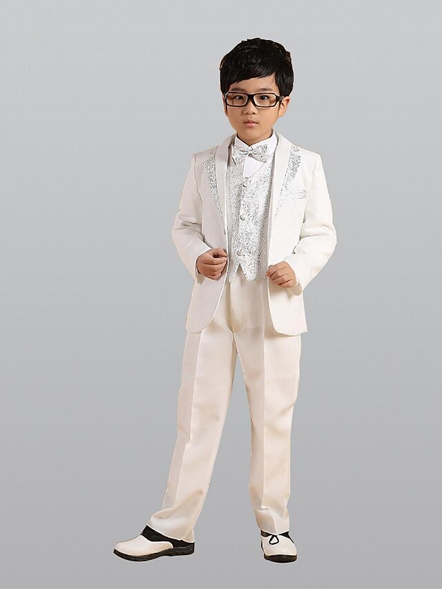  Gold / Silver Polester / Cotton Blend Ring Bearer Suit - 1 set Includes  Coat / Vest / Shirt