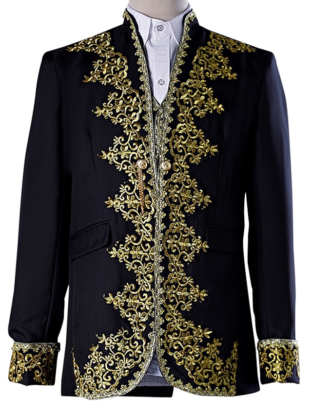  Prince Baroque Victorian Medieval 18th Century Napoleon Jacket Coat Pants Cosplay Costume Blazer Jacket & Pants Tuxedo Suits & Blazers Tailcoat Men's Costume Vintage Cosplay Party Evening Party / Top