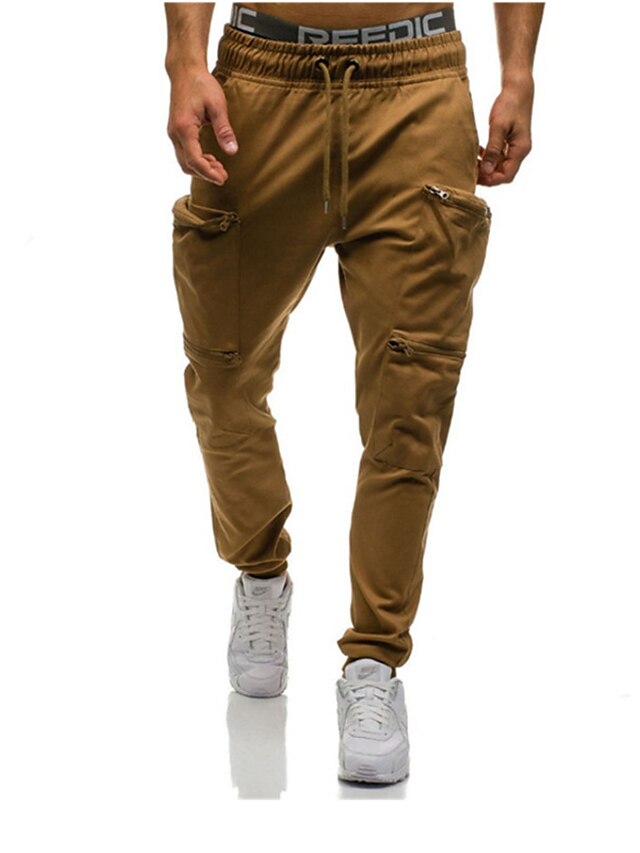 Mens Clothing Mens Bottoms | mens port sweat pants blend drawstring classic joggers pants zipper pockets cargo pants - TD92254