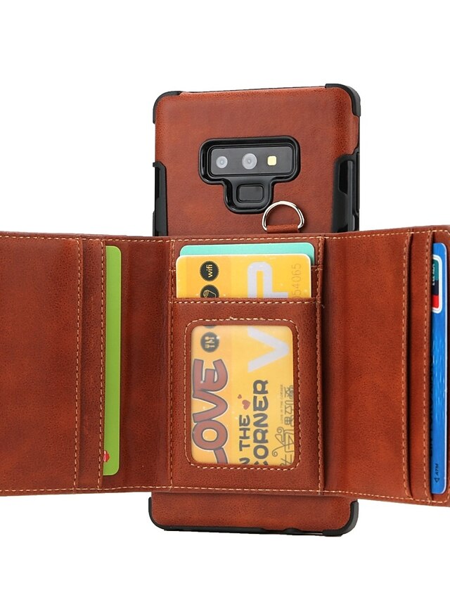  Case For Samsung Galaxy Note 9 / Note 8 Wallet / Card Holder / Shockproof Back Cover Solid Colored Hard PU Leather / TPU