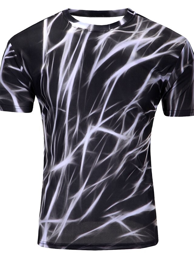  Men's Plus Size T-shirt Galaxy 3D Graphic Print Tops Round Neck Black