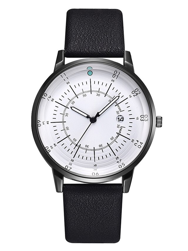  Men's Sport Watch Quartz Fashion Chronograph Creative Casual Watch Analog Black / White White Black / Two Years / Leather