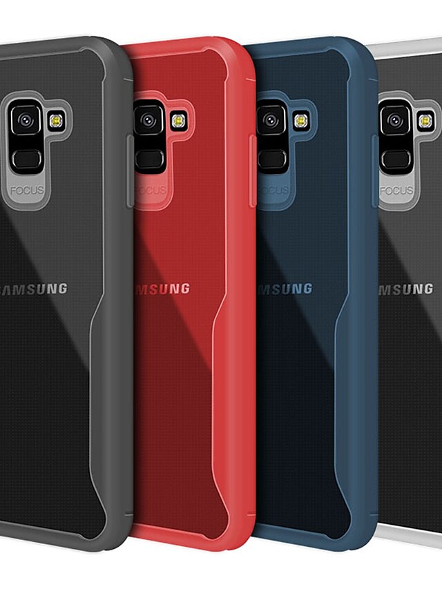  puhelin Etui Käyttötarkoitus Samsung Galaxy Takakuori A6 (2018) A6+ (2018) A9 tähti A8 2018 A8+ 2018 A7 Galaxy A9 (2018) Ultraohut Läpinäkyvä Yhtenäinen väri Pehmeä TPU