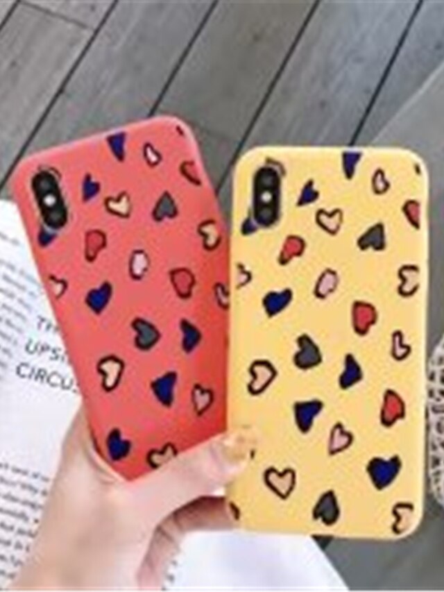  Case For Apple iPhone XS / iPhone XR / iPhone XS Max Frosted / Pattern Back Cover Heart Soft Silica Gel