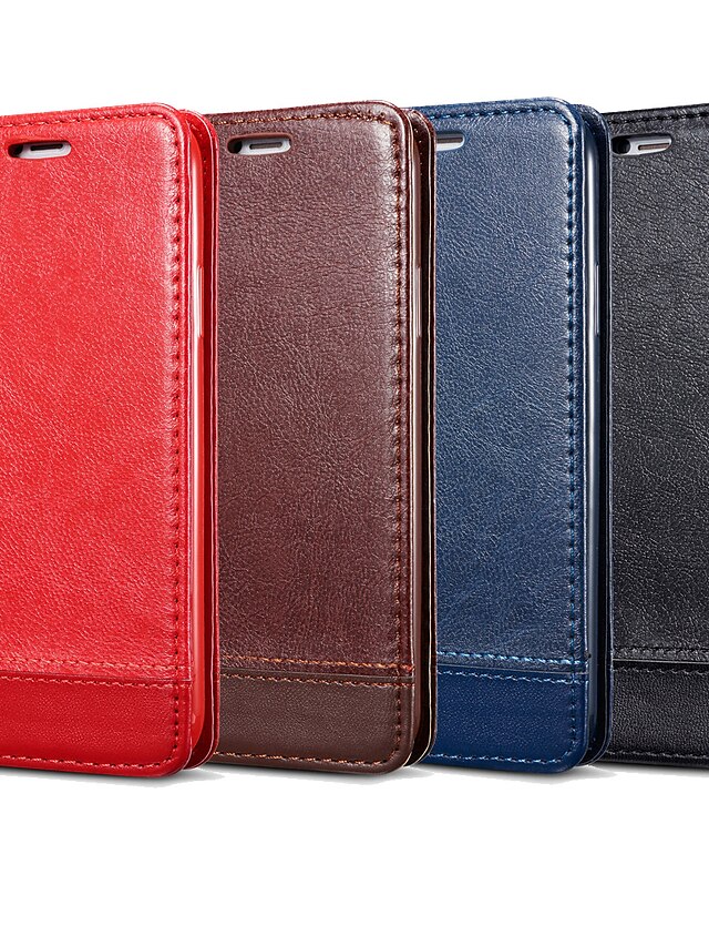  Capinha Para Samsung Galaxy S9 / S9 Plus / S8 Plus Porta-Cartão / Flip Capa Proteção Completa Sólido Rígida PU Leather