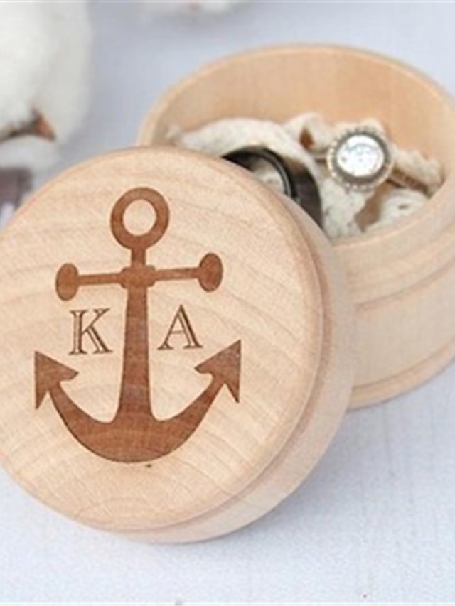 Personalized Ring Boxes Wood Necklace Cylinder Engraved