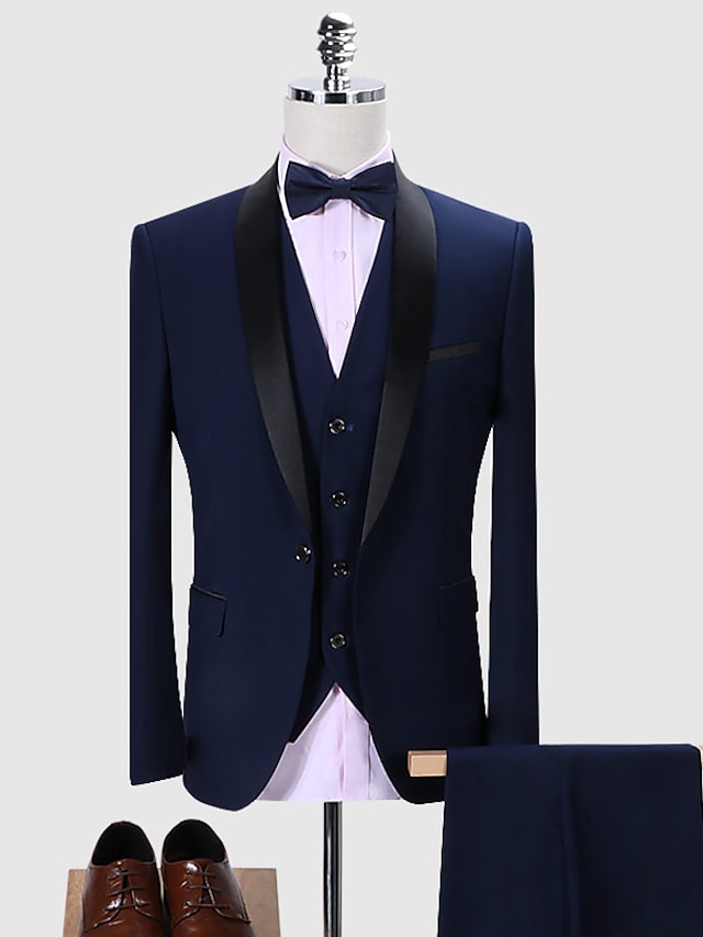  Dunkelgrauer, schwarzer, burgunderroter Herren-Hochzeitsanzug mit Schalkragen, einfarbig, Standard-Passform, einreihig, mit einem Knopf, 2022