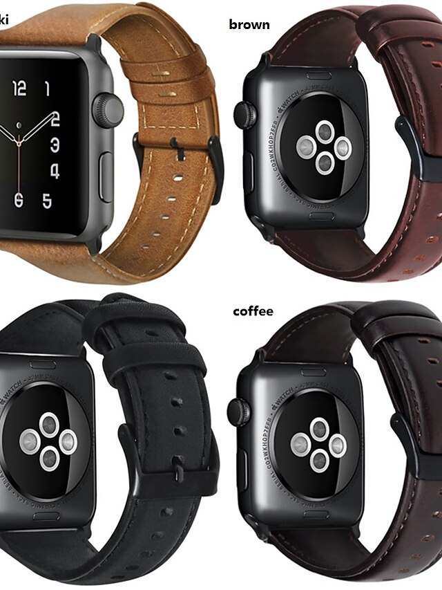  Watch Band for Apple Watch Series 5/4/3/2/1 Apple Modern Buckle Genuine Leather Wrist Strap