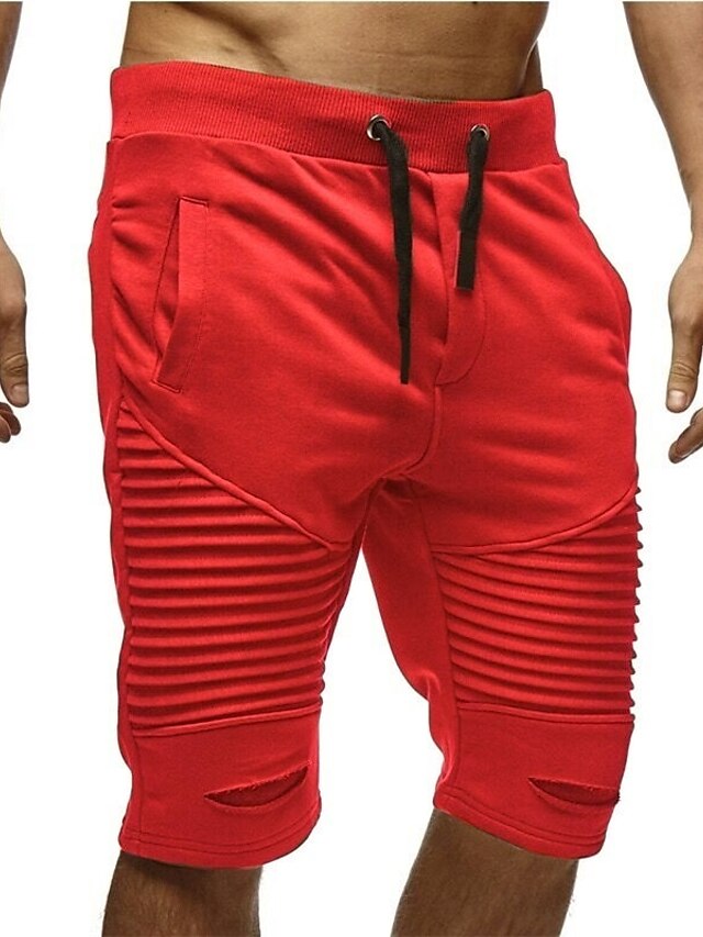  Men‘s Basic EU / US Size Chinos / wfh Sweatpants Pants - Solid Colored Layered Black Red Dark Gray M L XL / Drawstring