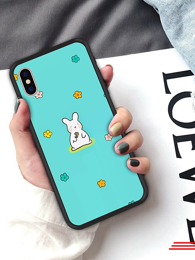  etui na iphone xs max xr xs x back case miękka okładka tpu cartoon style kreatywny bunny pattern cartoon soft tpu na iphone 8 plus 7 plus 7 6 plus 6 8