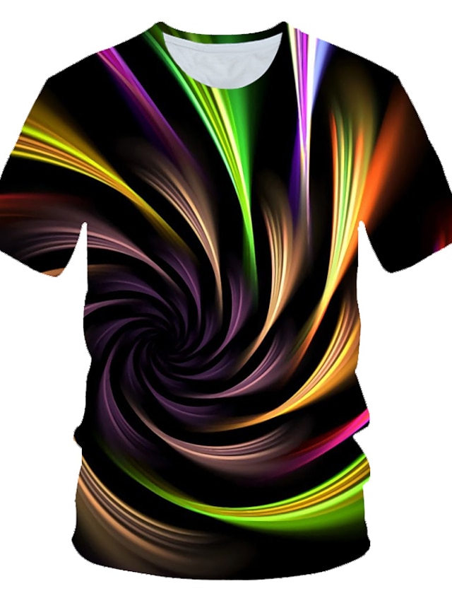  Men's T shirt Tee Designer Summer Graphic Short Sleeve Round Neck Daily Wear Club Print Clothing Clothes Designer Streetwear Exaggerated Rainbow