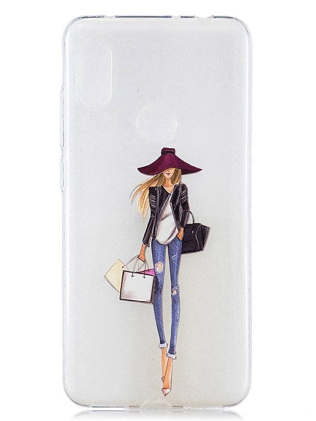 Case For Xiaomi Mi 8 Lite Redmi 6 Pro Pattern Transparent Back Cover Shopping Girl Soft Tpu For Redmi Note 6 Pro Redmi 6a Redmi 6 Redmi 5plus Redmi 5 Redmi 5a 22 6 39