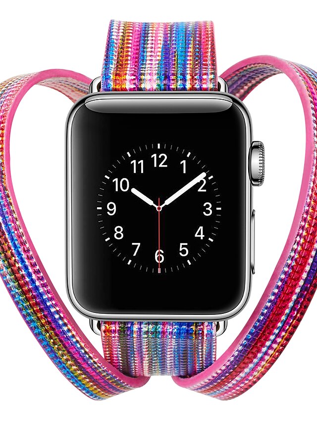  Klokkerem til Apple Watch Series 5/4/3/2/1 Apple Klassisk spenne Ekte lær Håndleddsrem