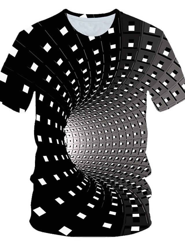  Men's T shirt Tee Shirt Designer Summer Graphic Geometric 3D Short Sleeve Round Neck Daily Clothing Clothes Designer Basic Rainbow