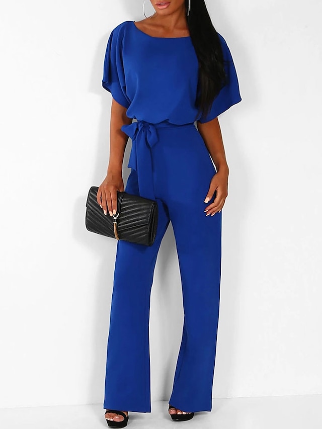 Women's Casual Daily Going out 2022 Blue Black Pink Loose Jumpsuit ...