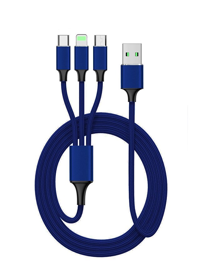  Lightning Cable Normal / 1 to 3 Terylene / Nylon / leatherette USB Cable Adapter For Samsung / Huawei / Nokia