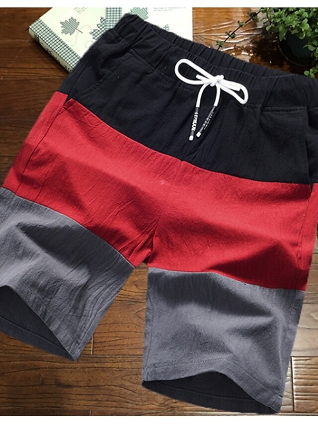  Men's Basic Plus Size Chinos Pants - Striped Low Waist Cotton Red Gray Army Green XXL XXXL XXXXL