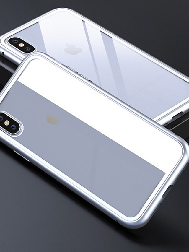  магнитный односторонний чехол для iphone 11 pro max iphone se (2020 г.) iphone xs max полупрозрачные / магнитные чехлы для всего тела из закаленного стекла / металла для iphone x xr 7 8 plus 6s 6s