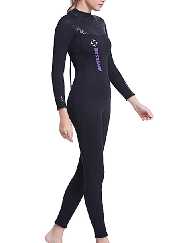 3mm Neoprene Winter women long wetsuit color print stitching surfing diving suit 