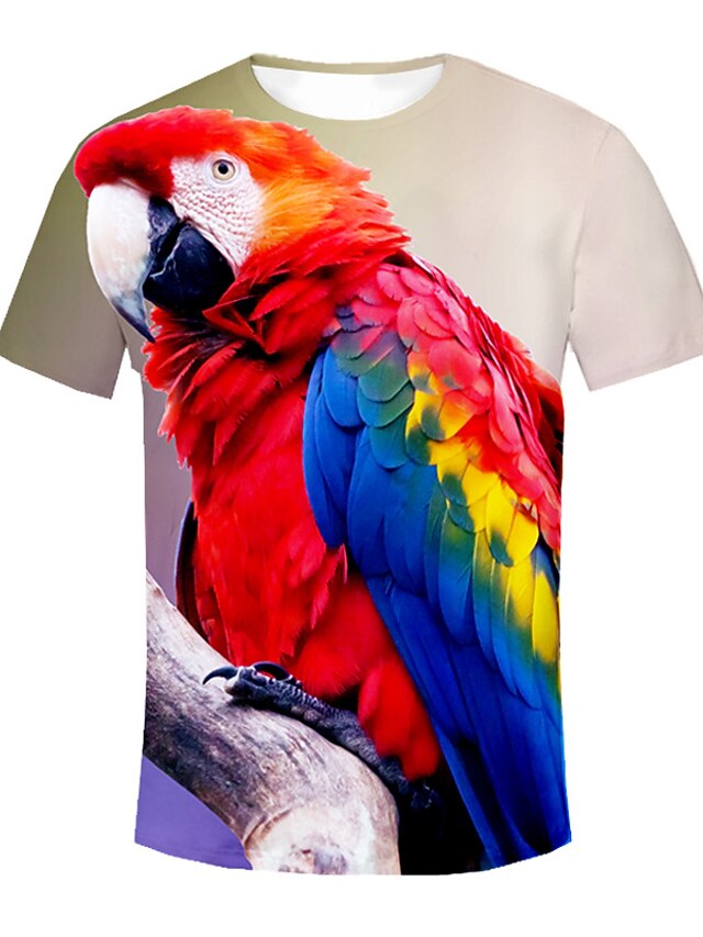  Men's Daily T-shirt Solid Colored Animal Cut Out Mesh Short Sleeve Slim Tops Basic Streetwear Round Neck Rainbow