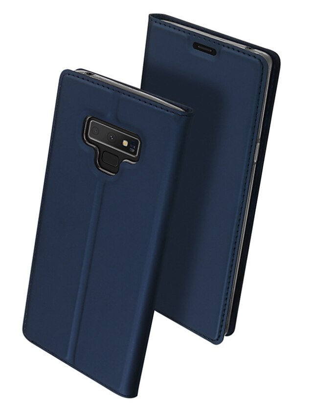  Кейс для Назначение SSamsung Galaxy Note 9 / Note 8 Флип / Магнитный Кейс на заднюю панель Однотонный Твердый Кожа PU