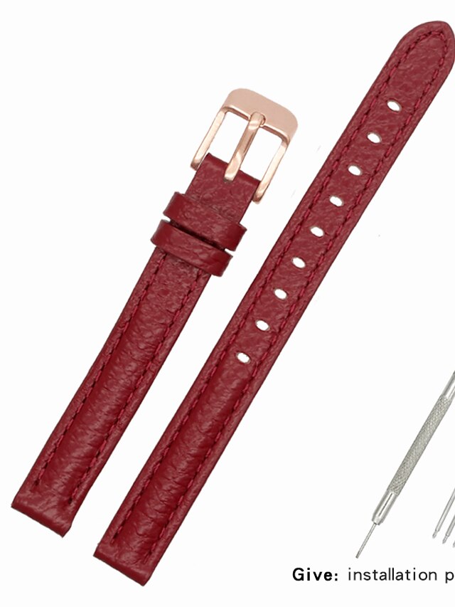  Genuine Leather / Leather / Calf Hair Watch Band Red Other / 17cm / 6.69 Inches / 19cm / 7.48 Inches 1cm / 0.39 Inches