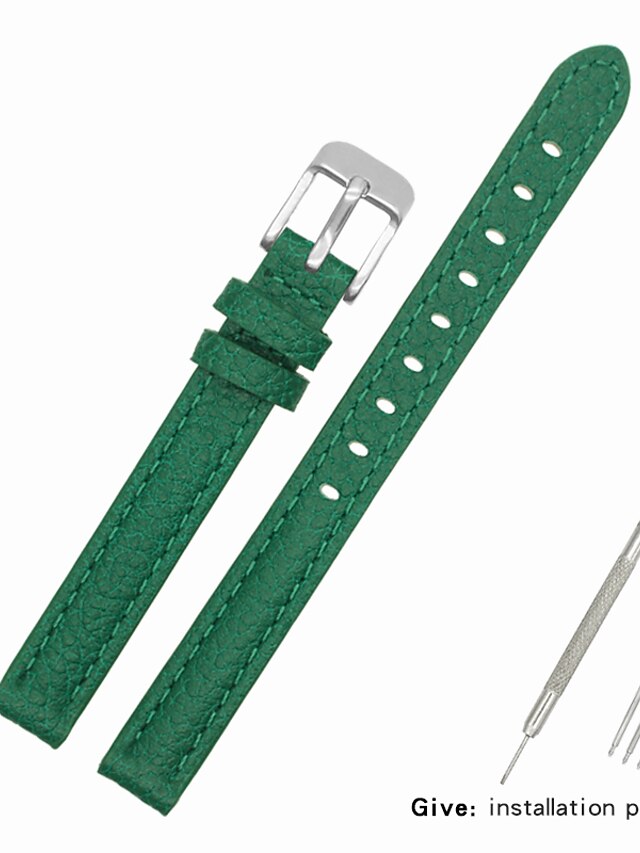  Genuine Leather / Leather / Calf Hair Watch Band Green Other / 17cm / 6.69 Inches / 19cm / 7.48 Inches 1cm / 0.39 Inches