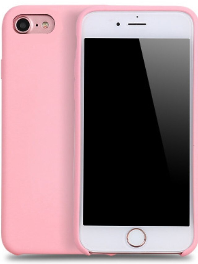  etui til iPhone 8 pluss / iPhone 8 støtdempende bakdeksel solid farget mykt silikagel til iPhone 8 / iphone 8 plus