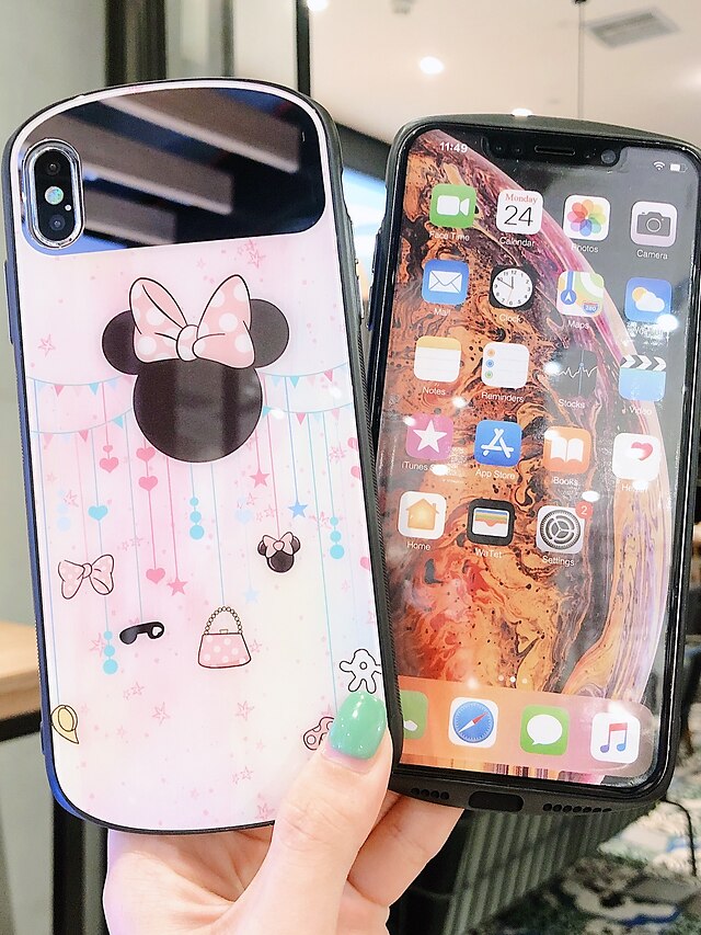  Capinha Para Apple iPhone XS / iPhone XR / iPhone XS Max Espelho / Ultra-Fina Capa traseira Desenho Animado PC