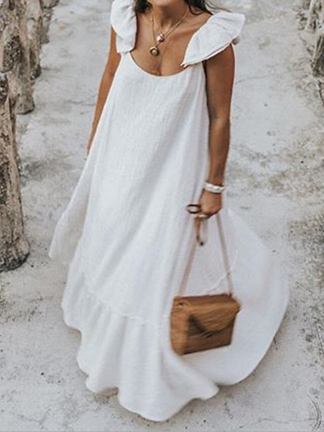 Mujer Vestido de Columpio Vestido Maxi Largo - Sin Mangas Volante Tallas  Grandes Elegante Chic de Calle Corte Ancho Blanco Negro S M L XL XXL XXXL  XXXXL XXXXXL 7460499 2022 – $24.79