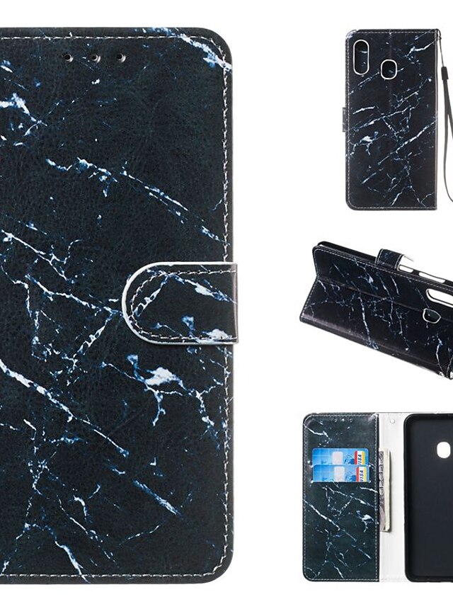  Case For Samsung Galaxy A5(2018) / A6 (2018) / A6+ (2018) Wallet / Card Holder / with Stand Full Body Cases Marble Hard PU Leather