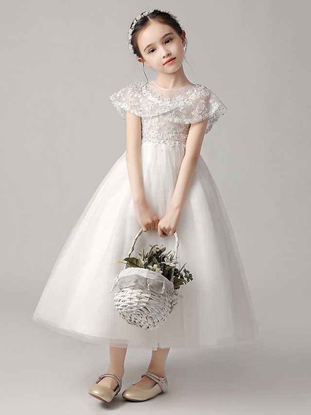 Princess Ankle Length Flower Girl Dress Pageant & Performance Cute Prom ...
