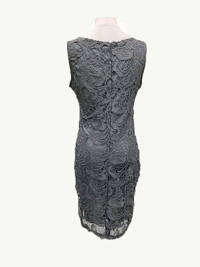 Women's Plus Size Two Piece Dress Chiffon Lace Sleeveless Solid Colored ...