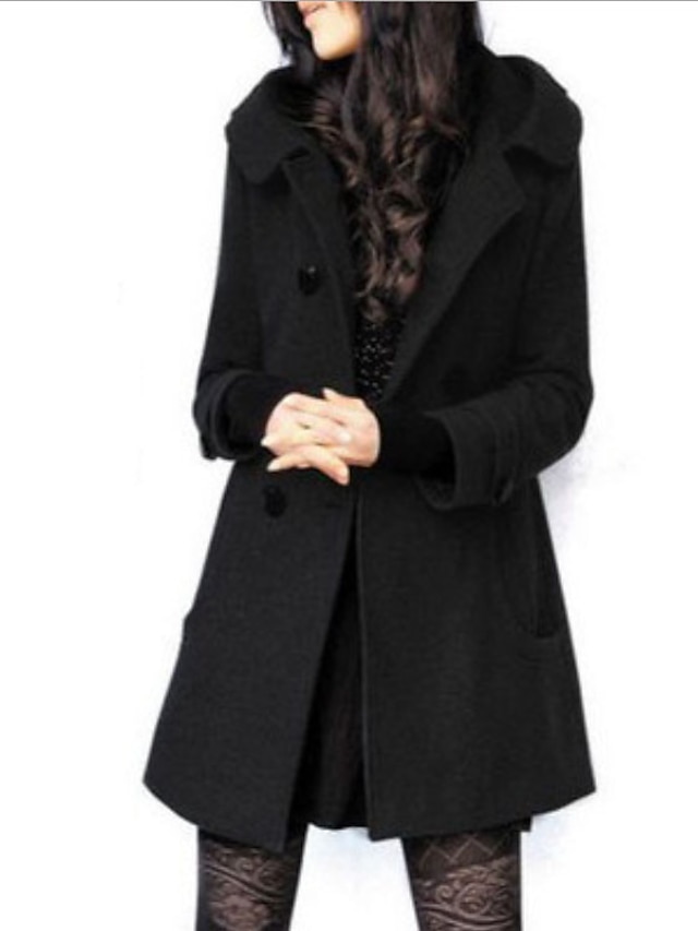 Womens Clothing Womens Outerwear | Womens Coat Daily Fall Winter Long Coat Regular Fit Warm ElegantLuxurious Fashion Jacket Long