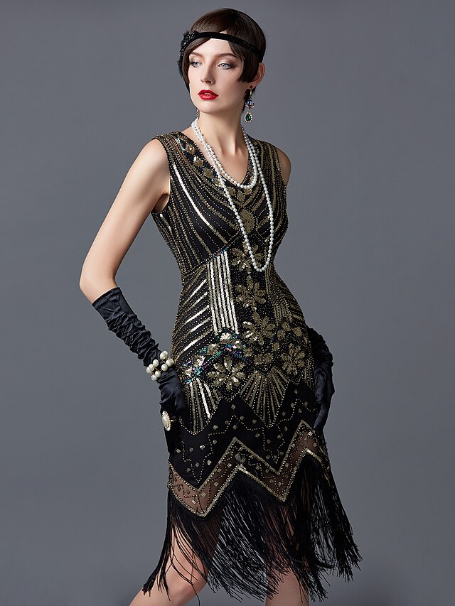 The Great Gatsby Charleston Roaring 20s 1920s Cocktail Dress Vintage 