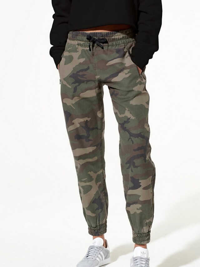  Women's Cargo Pants - Camouflage Army Green S / M / L