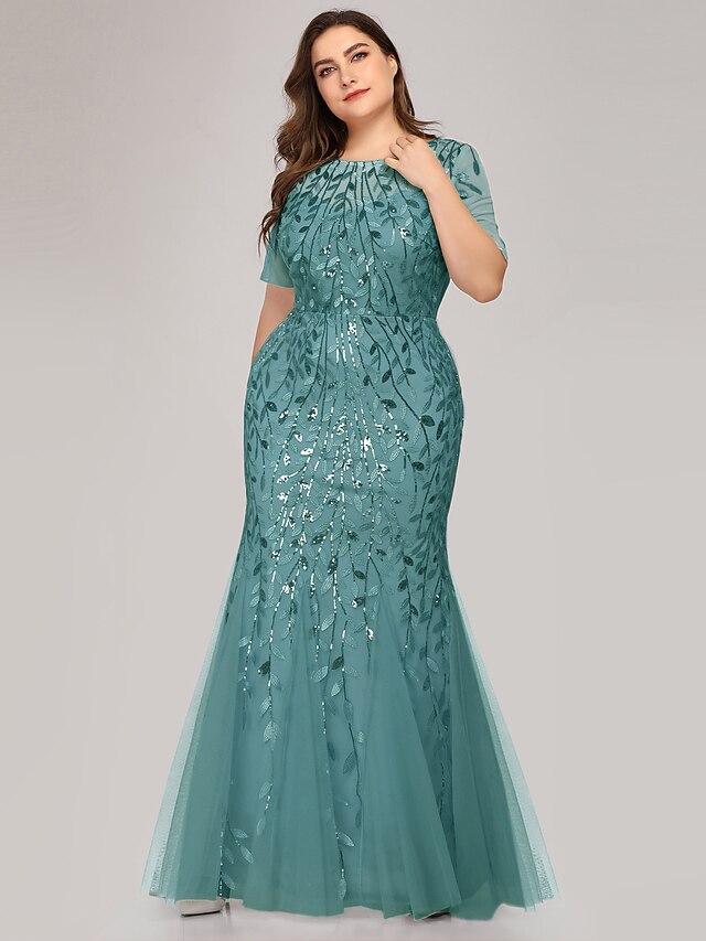 Mermaid / Trumpet Evening Gown Plus Size Dress Formal Evening Floor ...