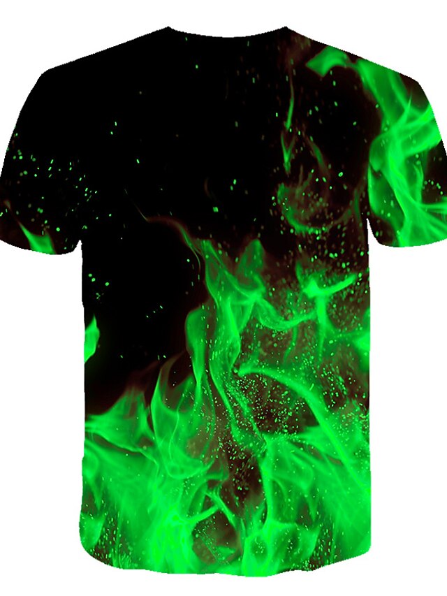Graphic Flame Streetwear Exaggerated Men's Shirt T shirt Tee Flame ...