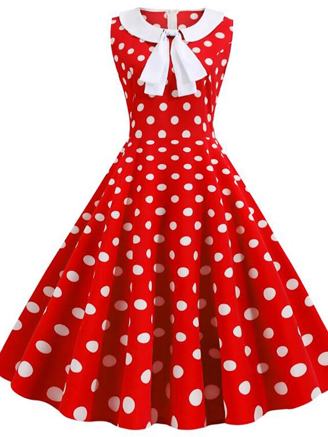  Women's Street chic Swing Dress - Check Print Red S M L XL