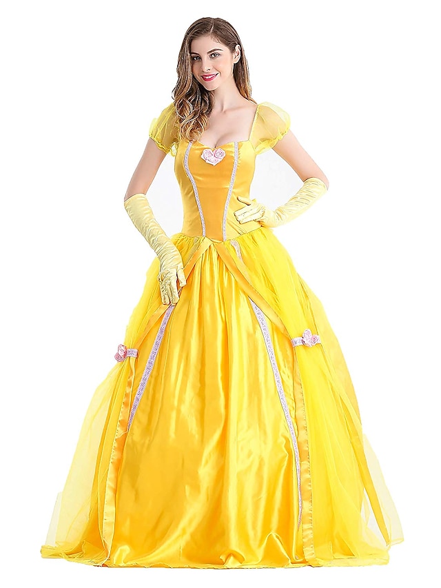 Princess Fairytale Belle Dress Flower Girl Dress Women's Movie Cosplay ...