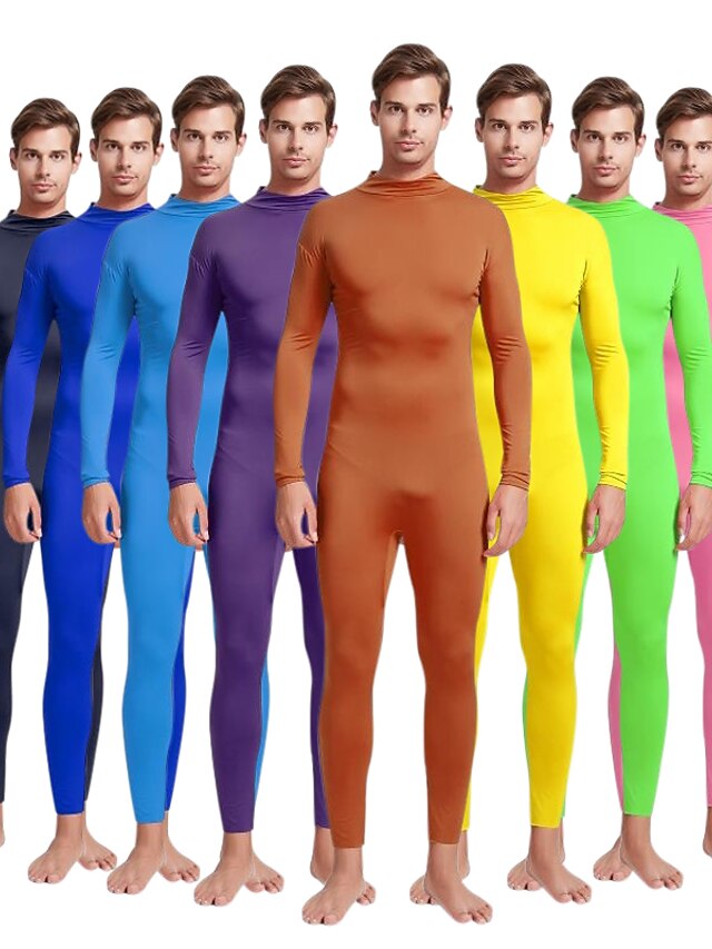 White,2XL Height 170cm-185cm  Ganzkörper Hautanzug Catsuit Halloween Party Zentai Kostume Unisex Partyanzug~p128915624