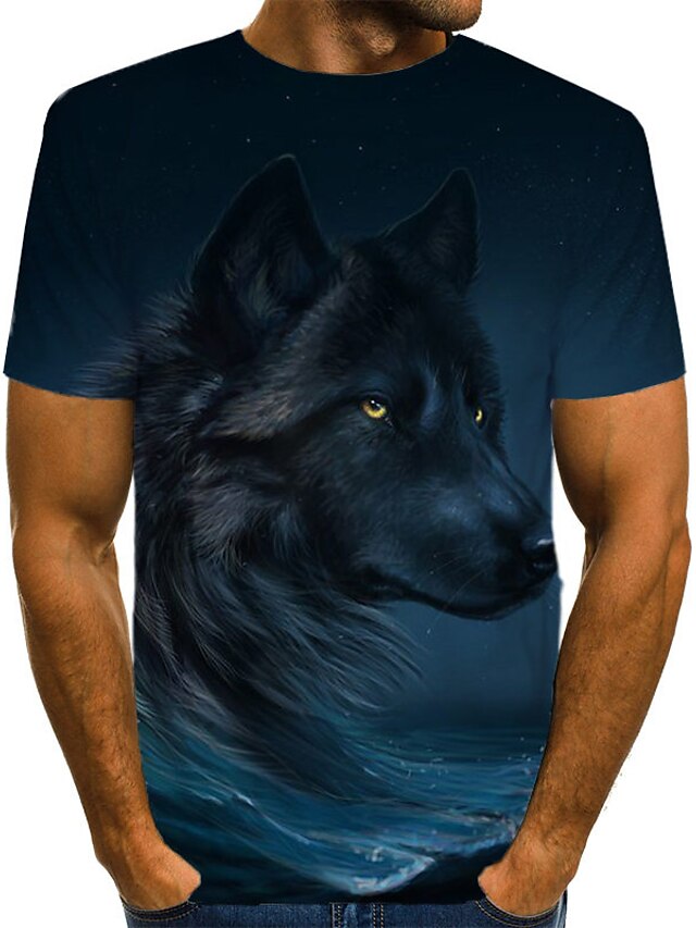 Garçon Loup Impression 3D Animal Cool DrôLe T-Shirt Fille à Manches Courtes éTé Hauts T-Shirt T-Shirt Enfants Mode T-Shirt 
