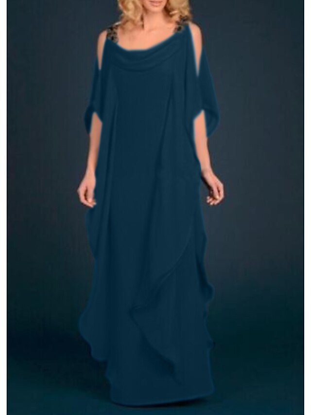 Sheath/Column Scoop Long Sleeves Plus Size Mother of Bride Dresses with Applique main image 1